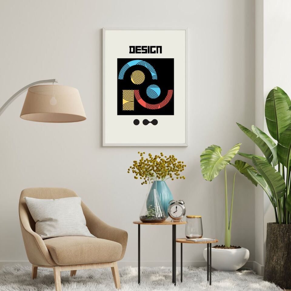Bauhaus Gece Karanlığı Duvar Tablosu Çerçeveli 3'lü Set Beyaz - 30 x 42
