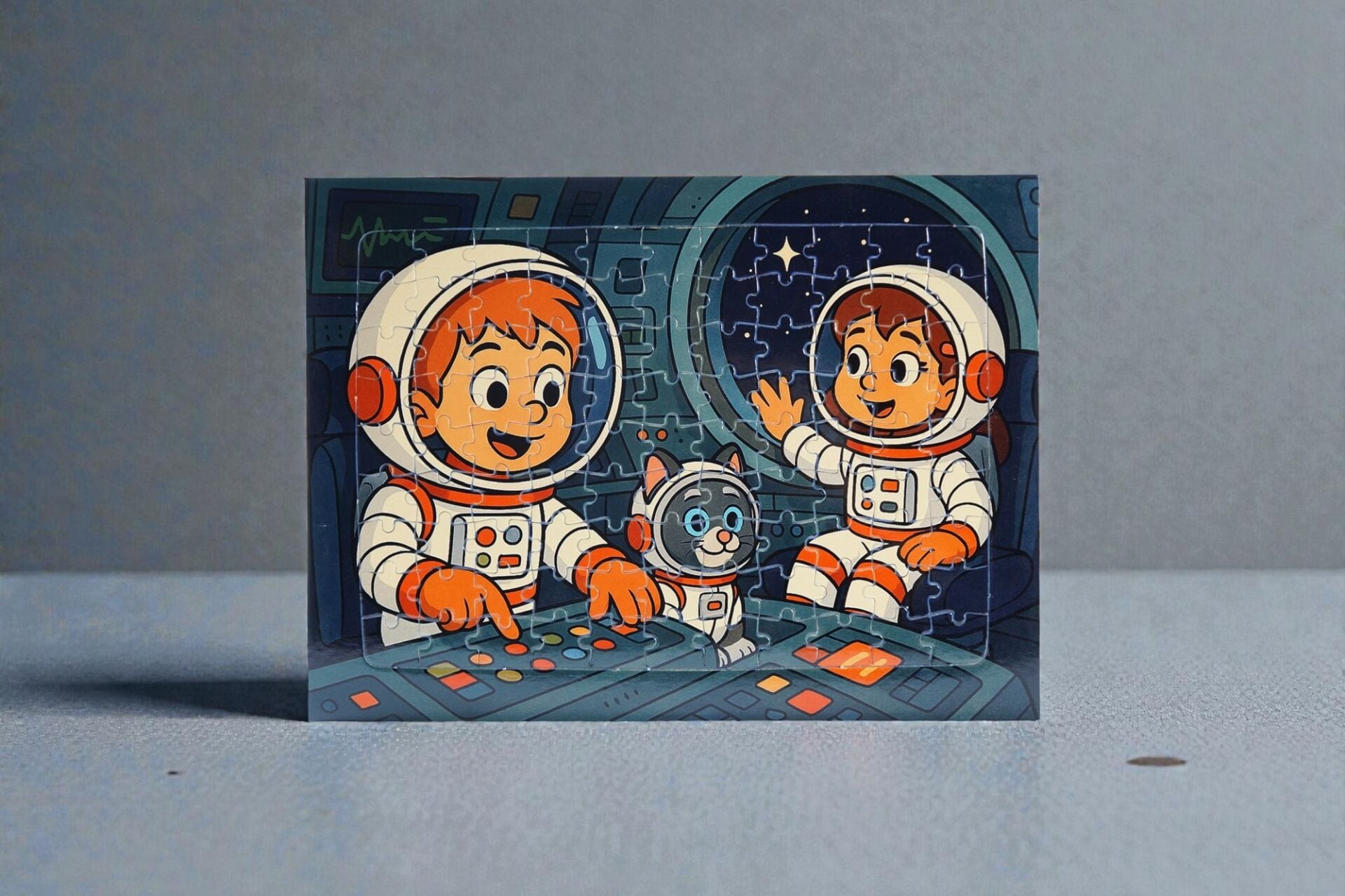 96 Parça A4 Puzzle Piroş Aliş ve ve Mırmır Uzay Yolculuğunda Hayellerden Doğan Puzzle