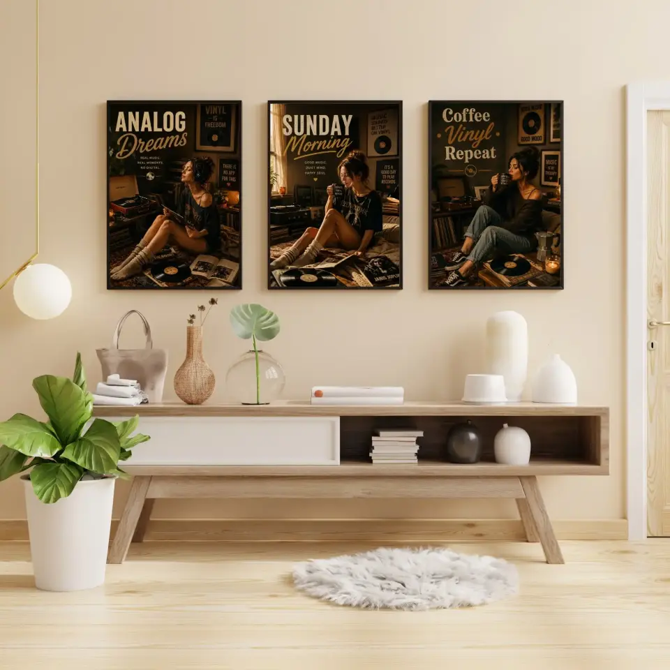 Plak Hikayeleri Kolleksiyonu Pazar Esintisi Siyah - 30 x 42