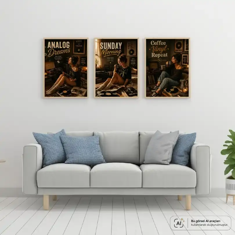 Plak Hikayeleri Kolleksiyonu Pazar Esintisi Ahşap - 30 x 42