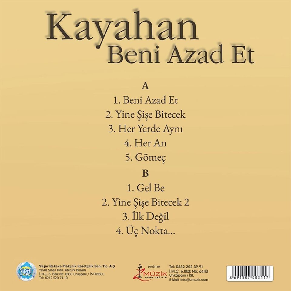 Kayahan Beni Azad Et - Plak