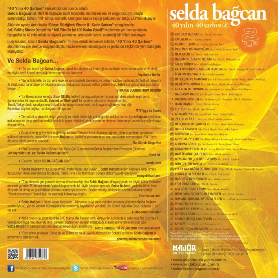Selda Bağcan 40 Yılın Şarkıları 2 - 2 Plak