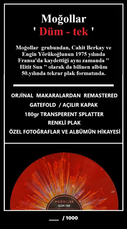 Moğollar Düm – Tek - Renkli Plak Limitli Baskı