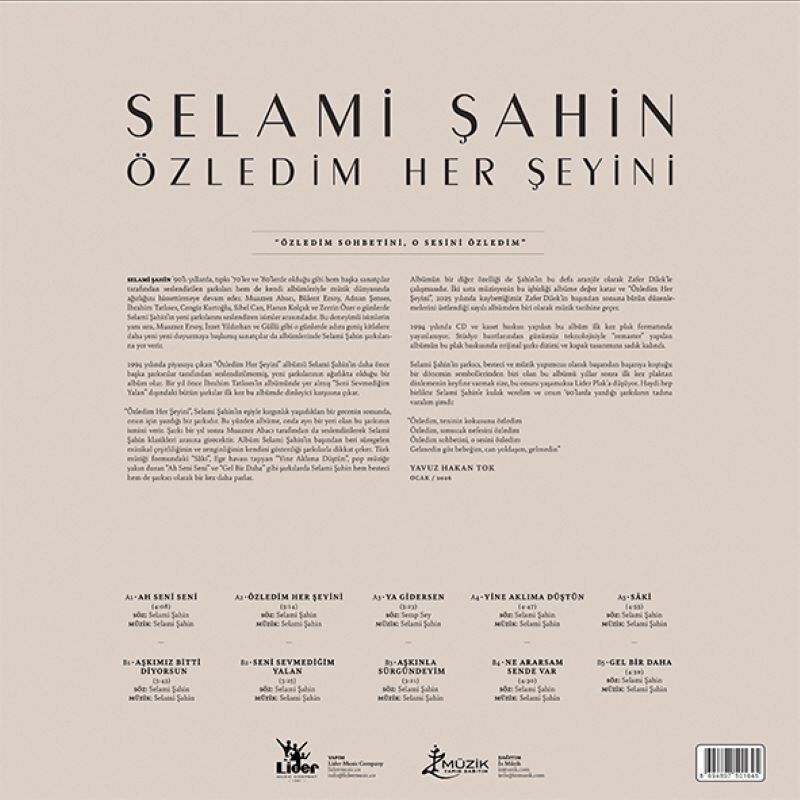 Selami Şahin Özledim Her Şeyini - Plak
