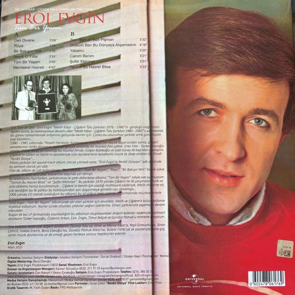 Erol Evgin Tüm Bir Yaşam 1980 - 83 - Plak