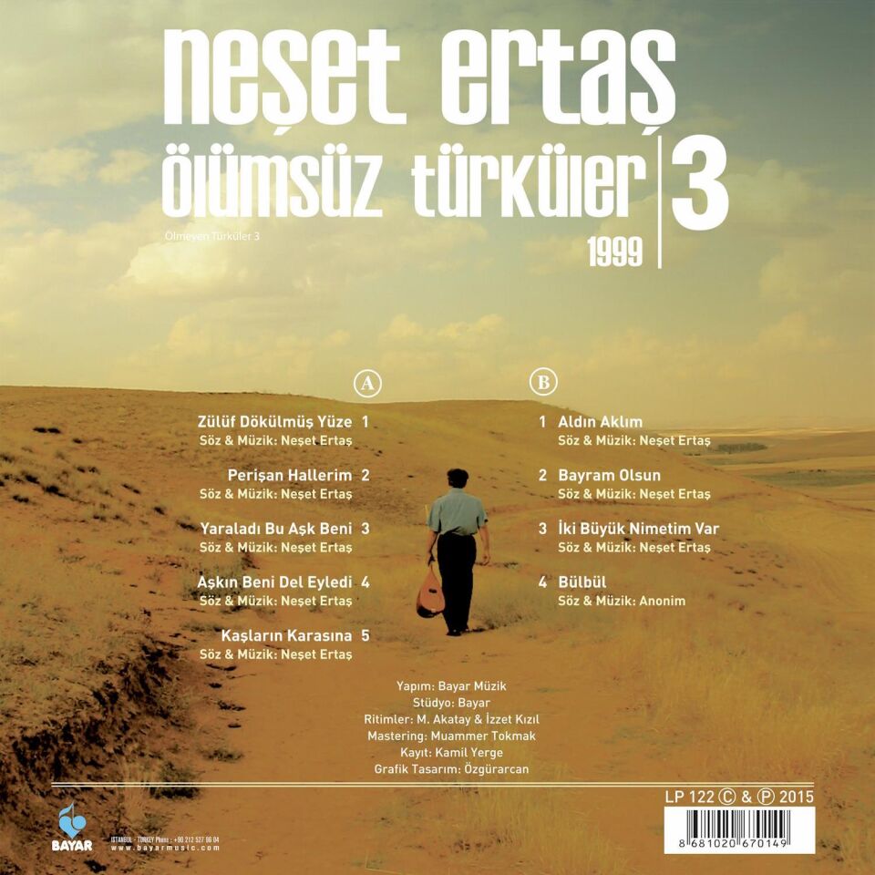 Neşet Ertaş Ölümsüz Türküler 3 / 1999 - Plak