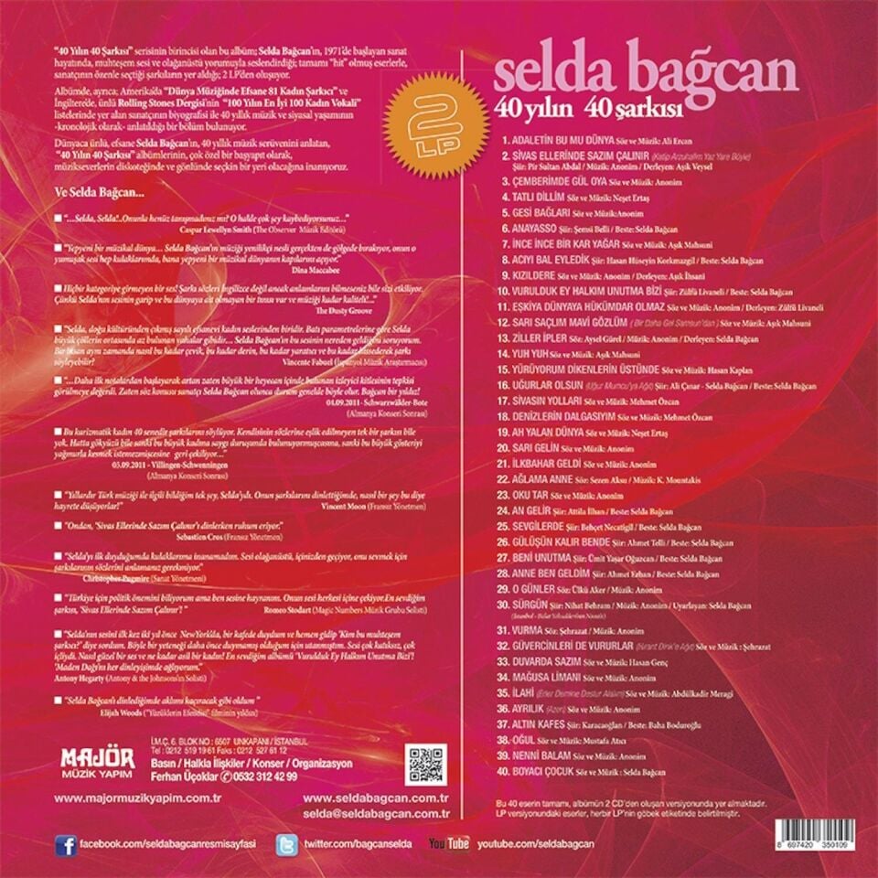 Selda Bağcan 40 Yılın Şarkıları 1 - Renkli Plak