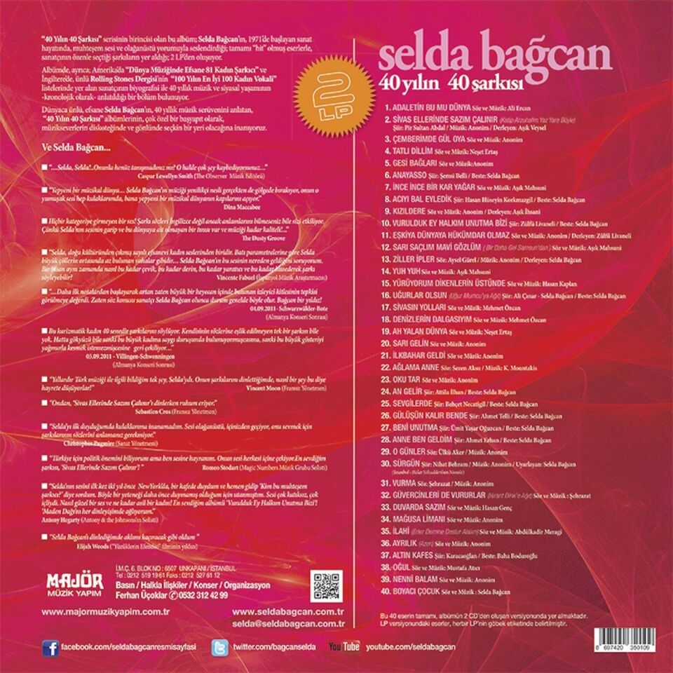 Selda Bağcan 40 Yılın Şarkıları 1 - Renkli Plak