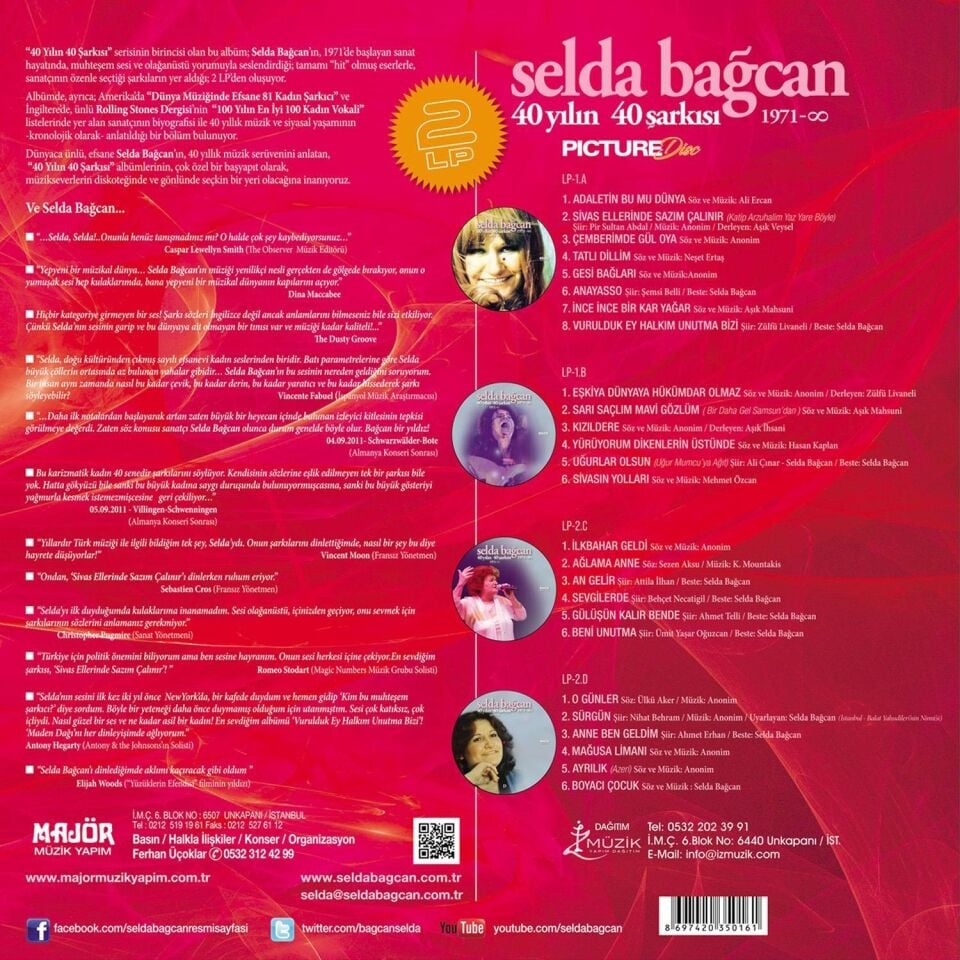 Selda Bağcan 40 Yılın Şarkıları 1 - Picture Disk