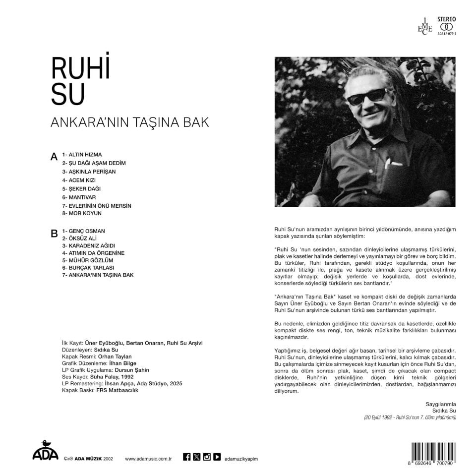Ruhi Su Ankara'nın Taşına Bak - Plak