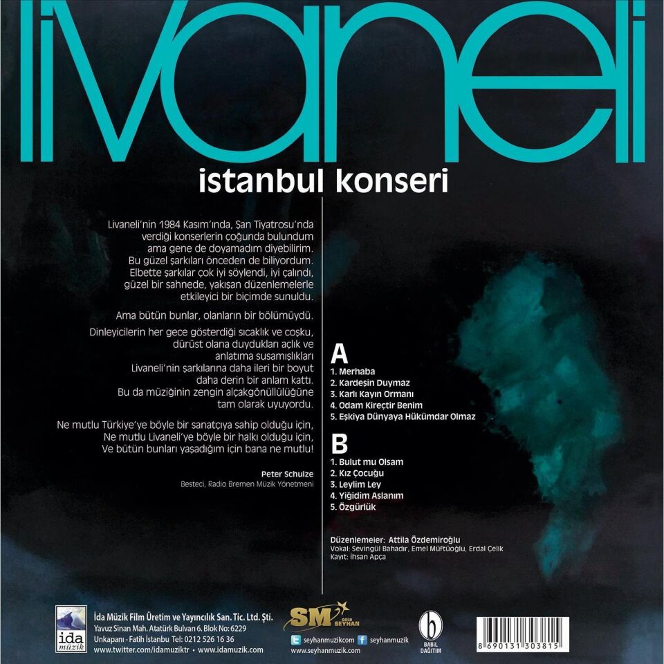 Zülfü Livaneli İstanbul Konseri - Plak