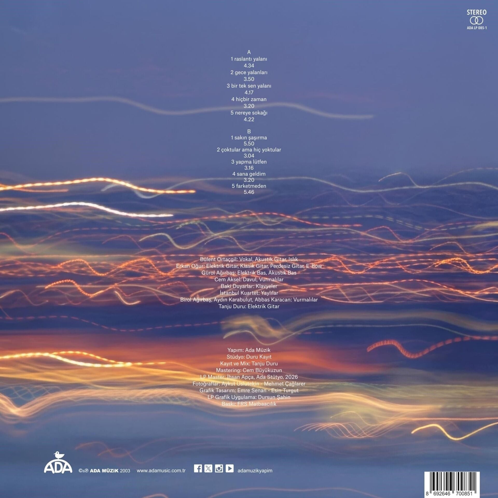 Bülent Ortaçgil Gece Yalanları - Plak