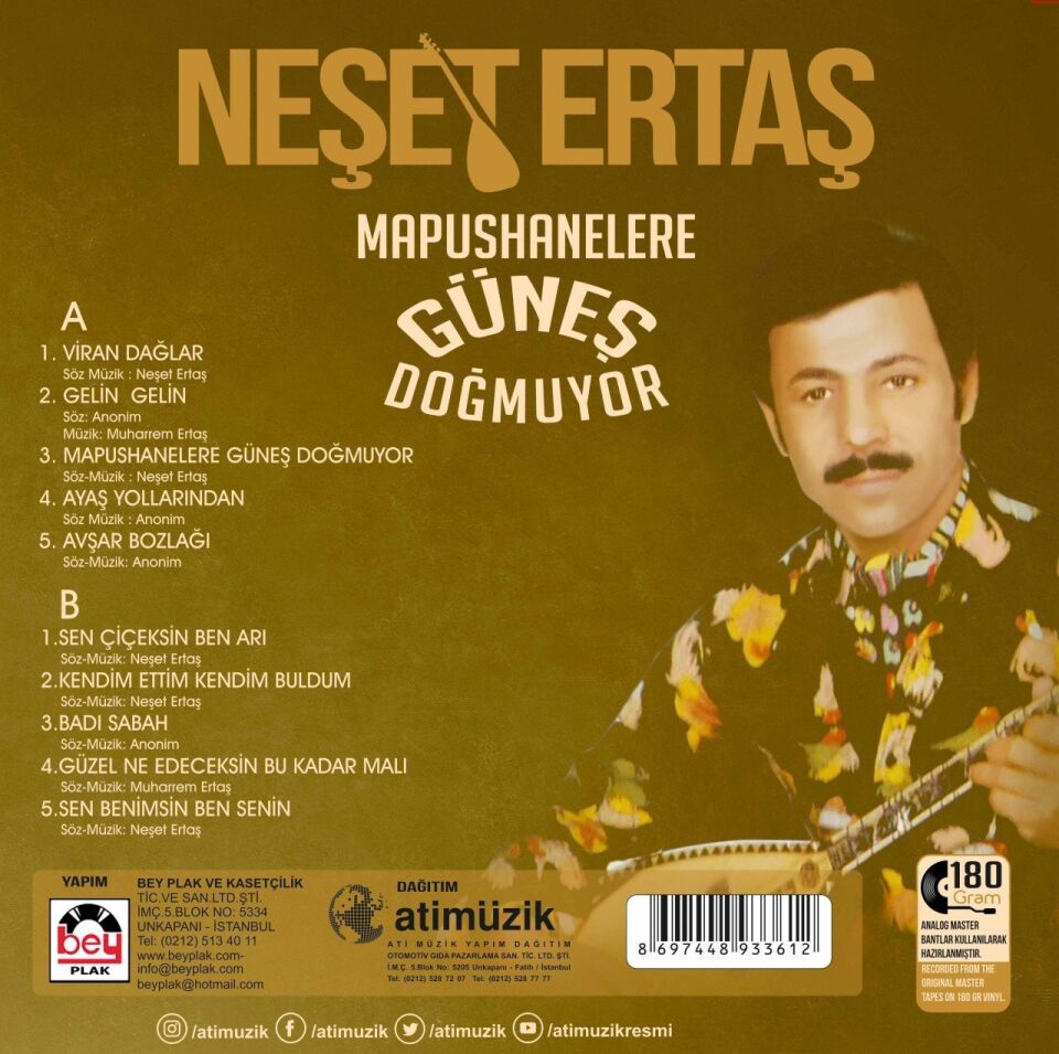 Neşet Ertaş Mapushanelere Güneş Doğmuyor / Kendim Ettim Kendim Buldum - Plak