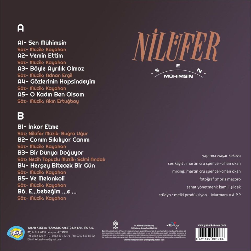 Nilüfer Sen Mühimsin - Plak
