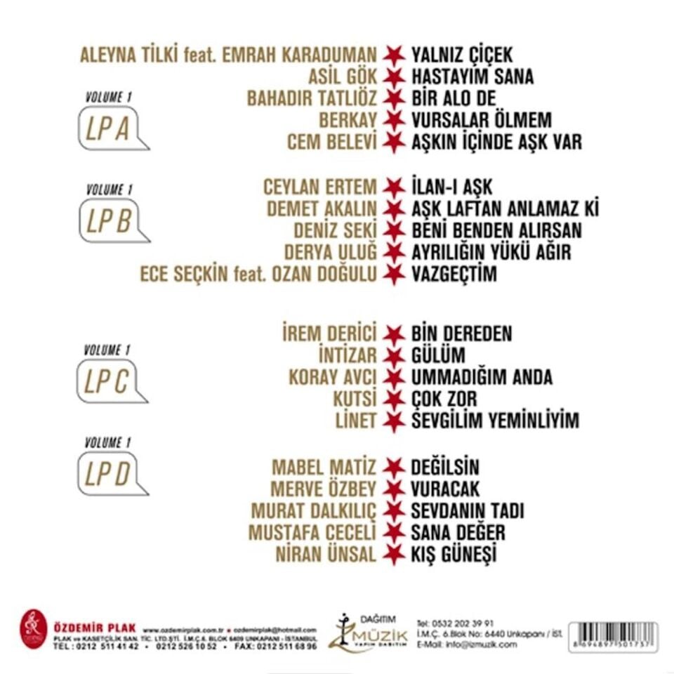 Yıldız Tilbe'nin Yıldızlı Şarkıları Volume 1- Renkli 2 Plak