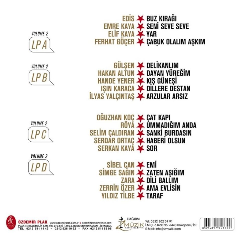 Yıldız Tilbe'nin Yıldızlı Şarkıları Volume 2 - Renkli 2 Plak