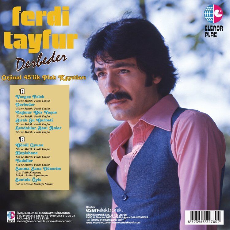 Ferdi Tayfur Derbeder Orijinal 45'lik Plak Kayıtları - Plak