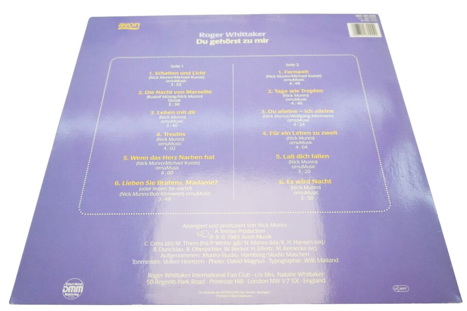 Roger Whittaker Du Gehörst Zu Mir - Plak