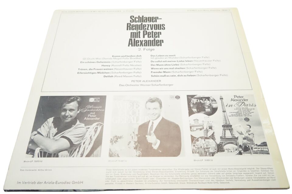 Peter Alexander Schlager-Rendezvous Mit Peter Alexander 2. Folge - Plak