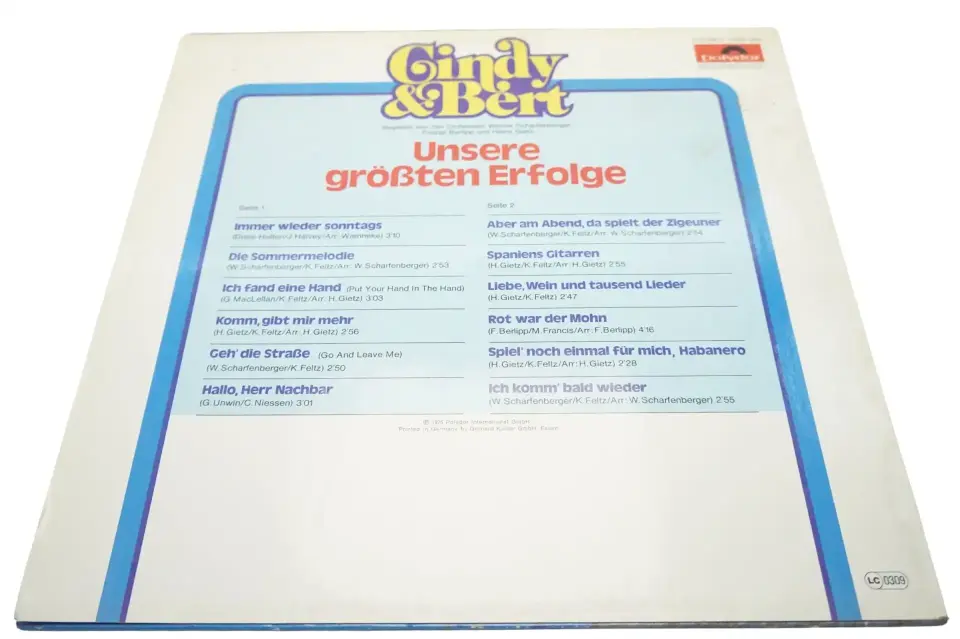 Cindy & Bert Unsere Grössten Erfolge - Plak