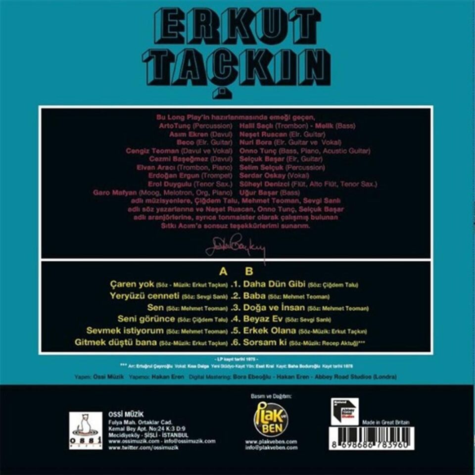 Erkut Taçkın Erkut Taçkın - Plak