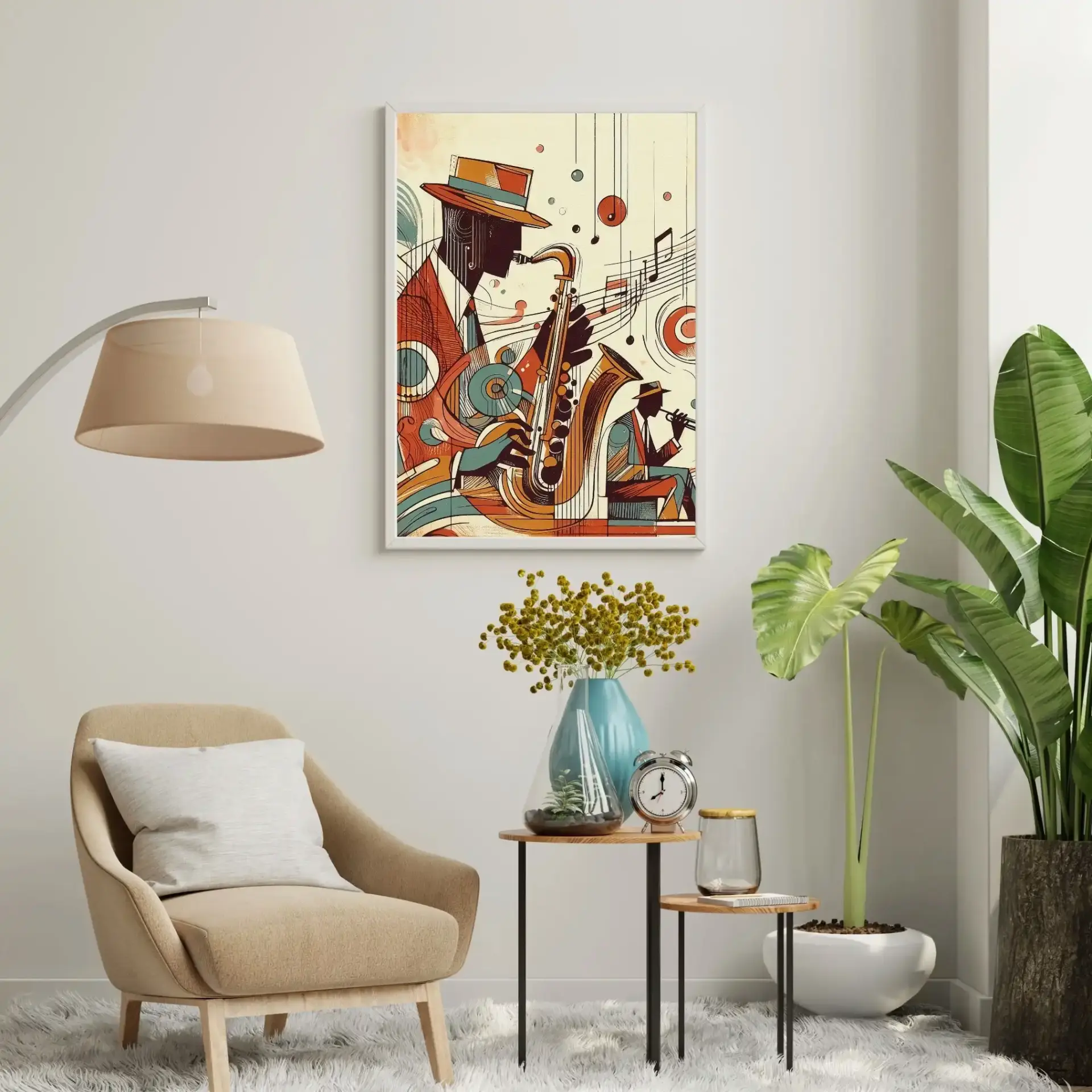 Cazın Geometrisi Kolleksiyonu Sessizliğin Ritmi Beyaz - 40 x 50