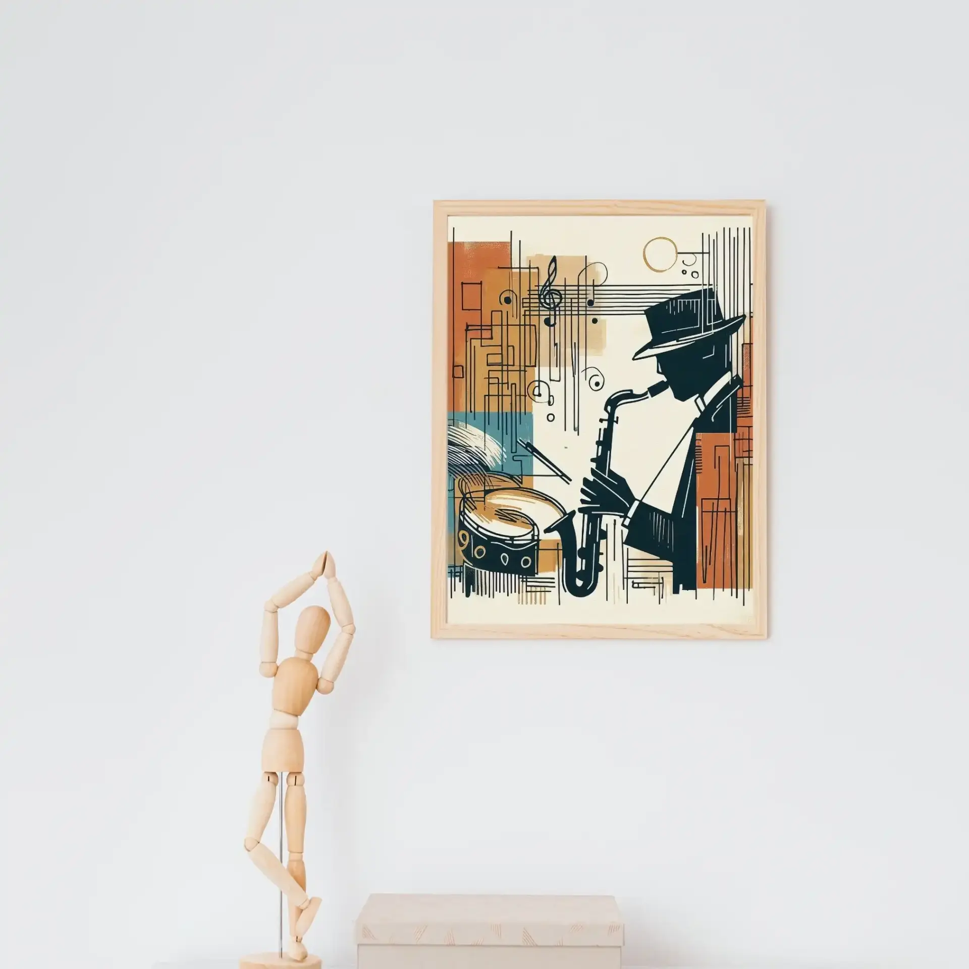 Cazın Geometrisi Kolleksiyonu Modern Trompet Ahşap - 40 x 50