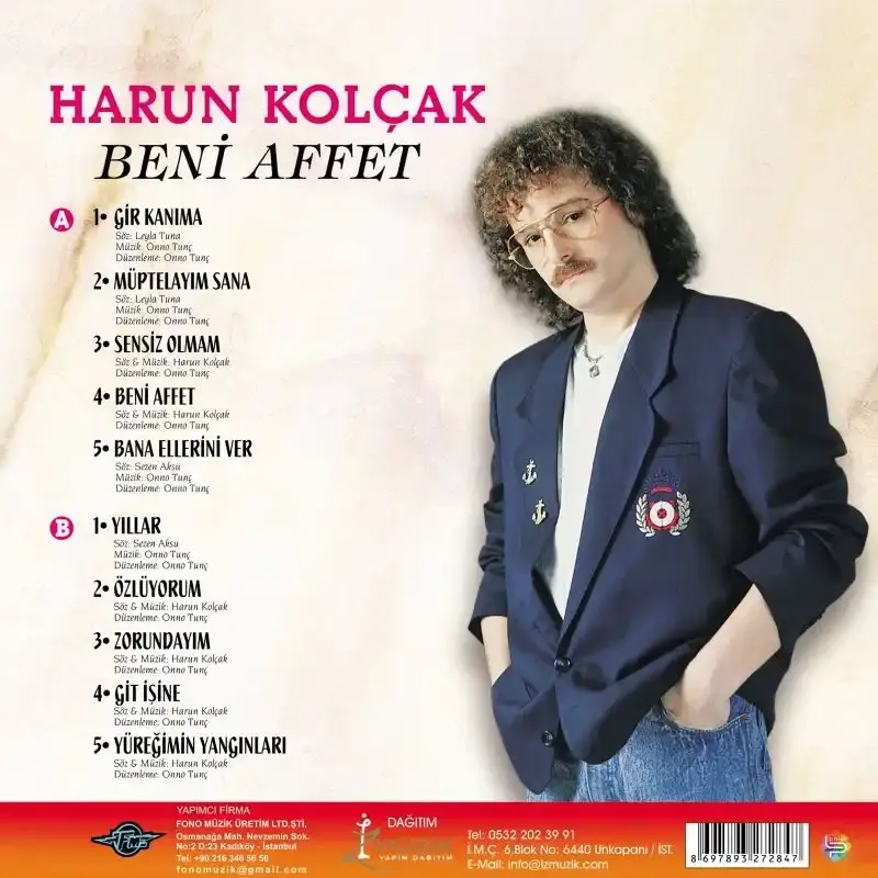 Harun Kolçak Beni Affet -  Renkli Plak