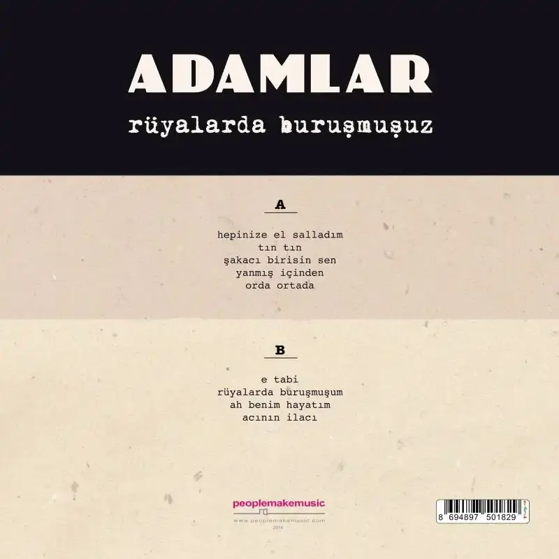 Adamlar Rüyalarda Buruşmuşuz - Renkli Plak