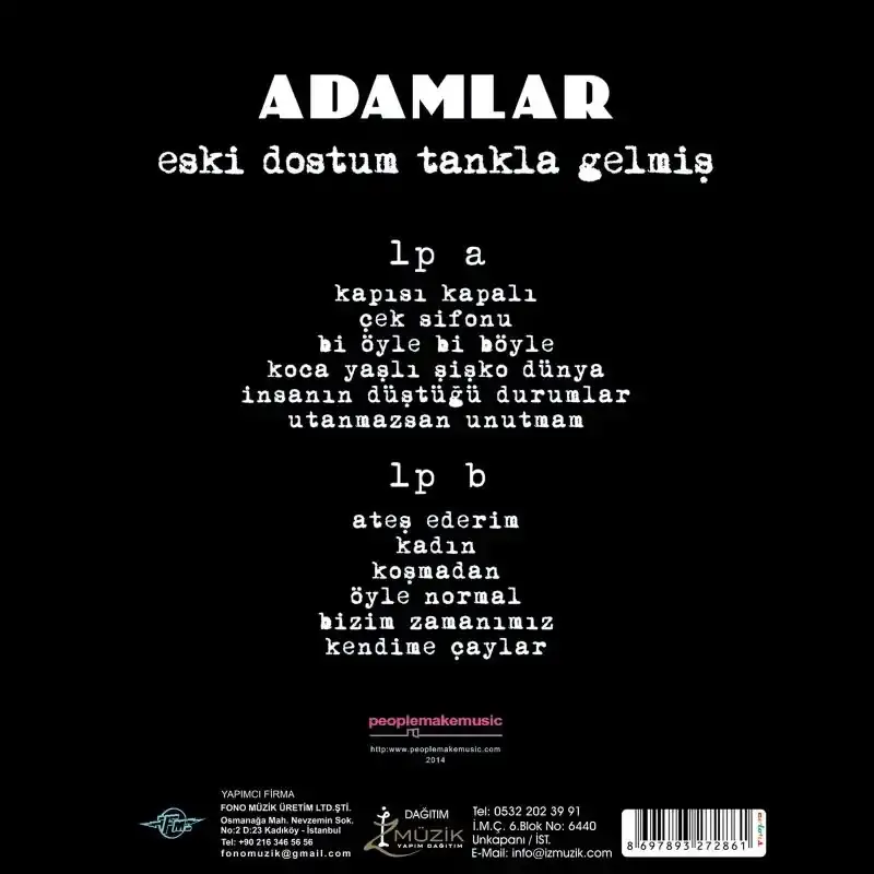 Adamlar Eski Dostum Tankla Gelmiş - Renkli Plak