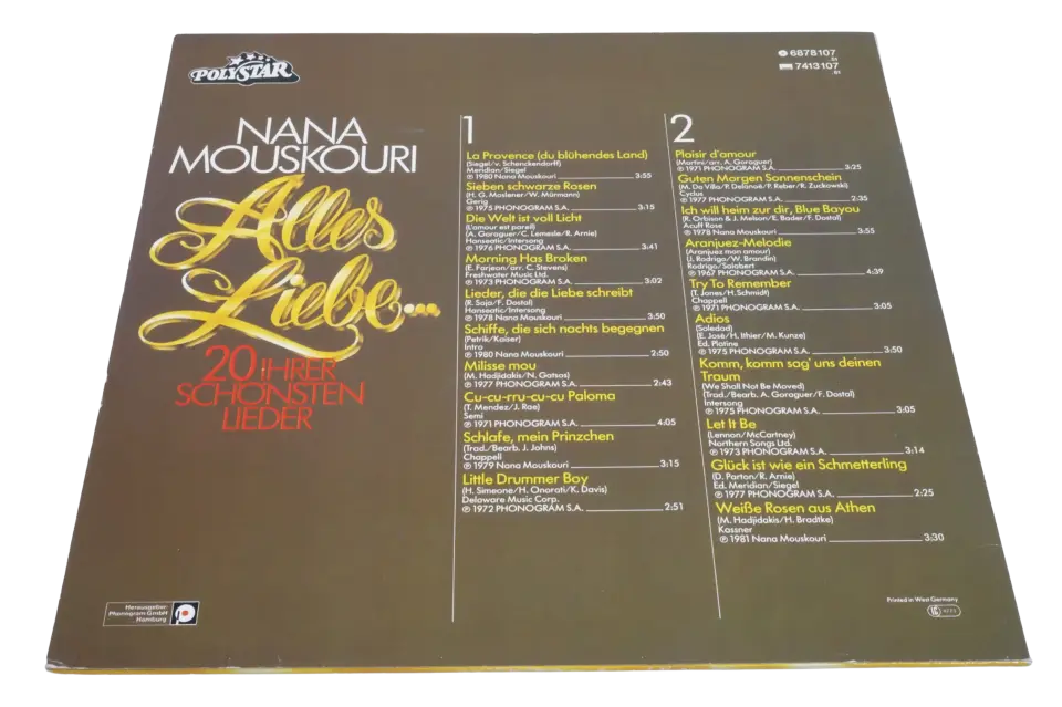 Nana Mouskouri – Alles Liebe... - 20 Ihrer Schönsten Lieder - Plak