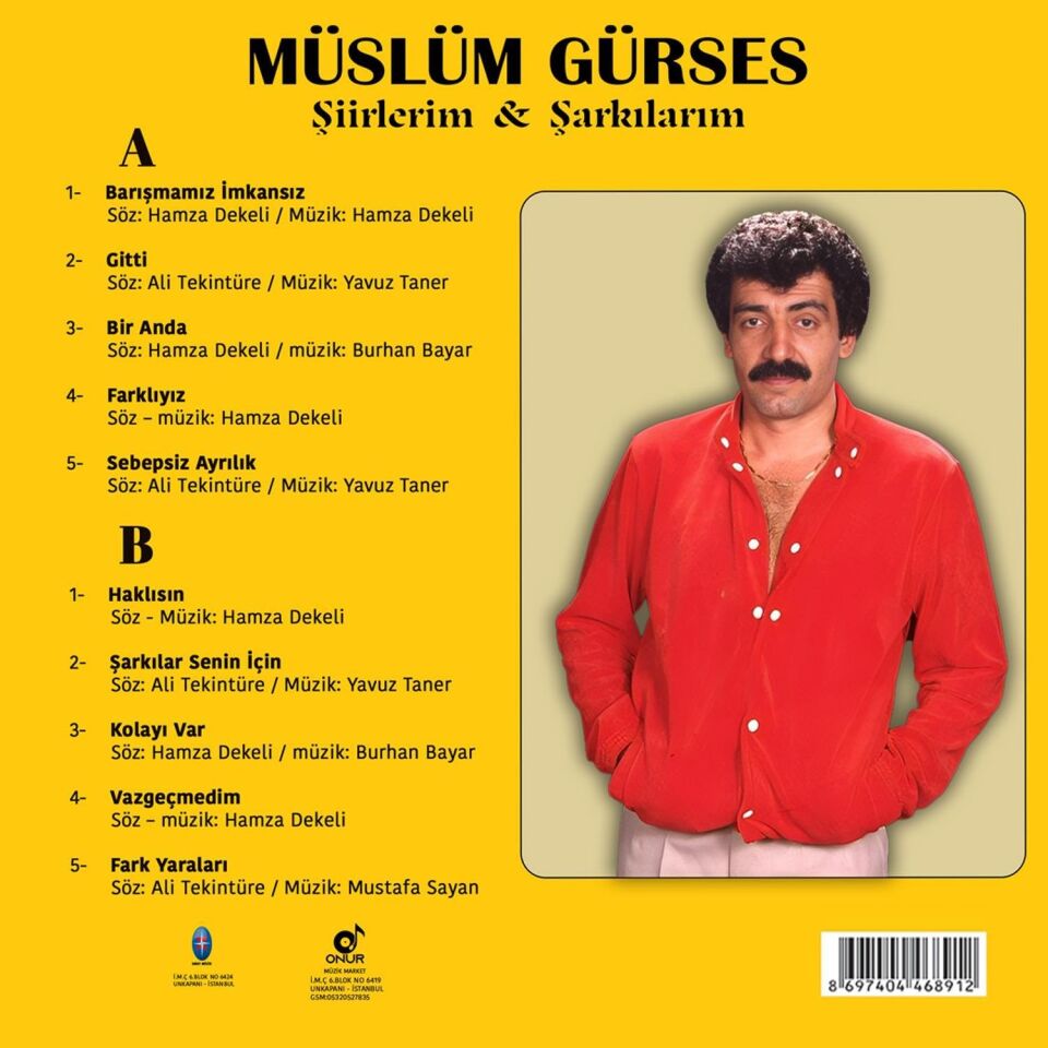 Müslüm Gürses Şiirlerim Şarkılarım - Plak
