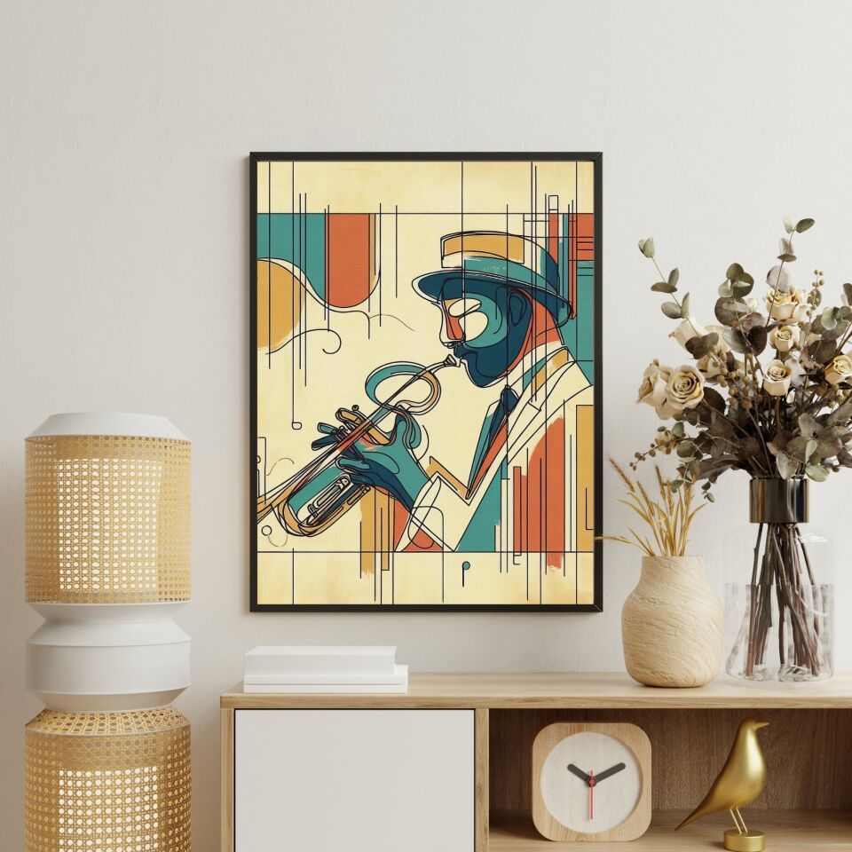 Cazın Geometrisi Kolleksiyonu Şehrin Ritmi Siyah - 50 x 70