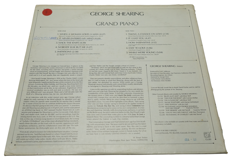 George Shearing Grand Piano - Plak