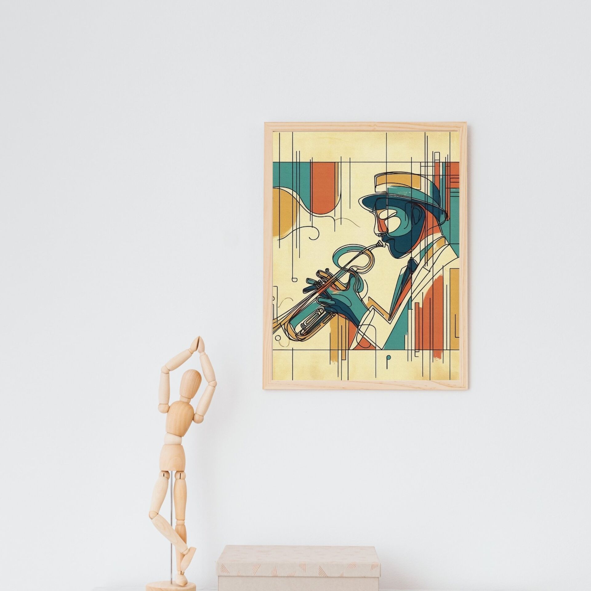 Cazın Geometrisi Kolleksiyonu Şehrin Ritmi Ahşap - 35 x 50