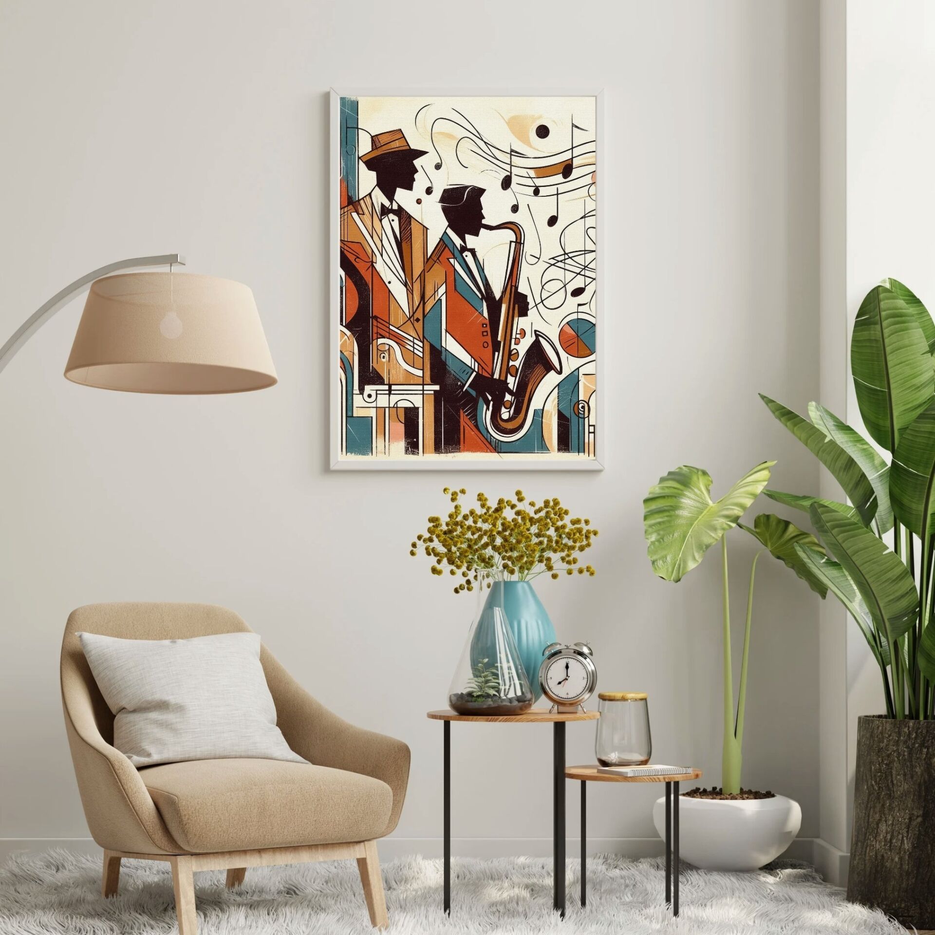 Cazın Geometrisi Kolleksiyonu Cazın Yankıları Beyaz - 30 x 42