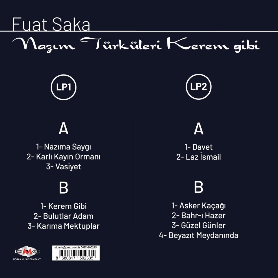 Fuat Saka Nazım Türküleri Kerem Gibi - Plak