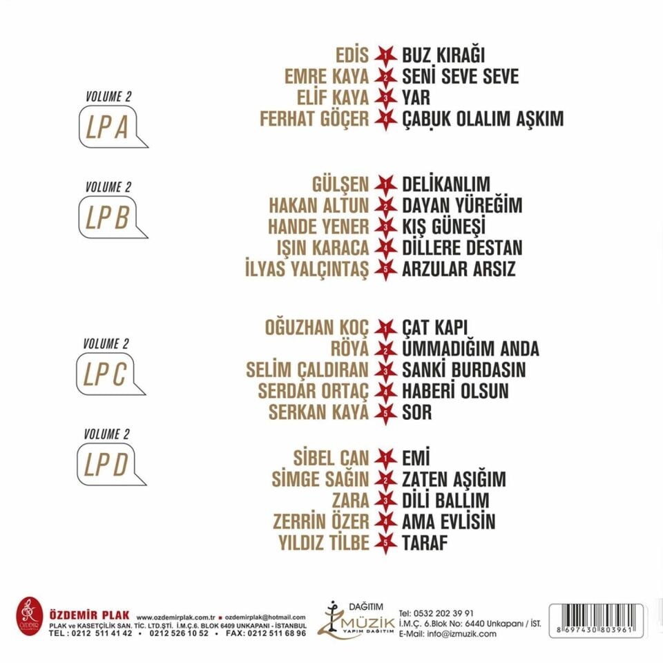 Yıldız Tilbe'nin Yıldızlı Şarkıları Volume 2 - 2 Plak