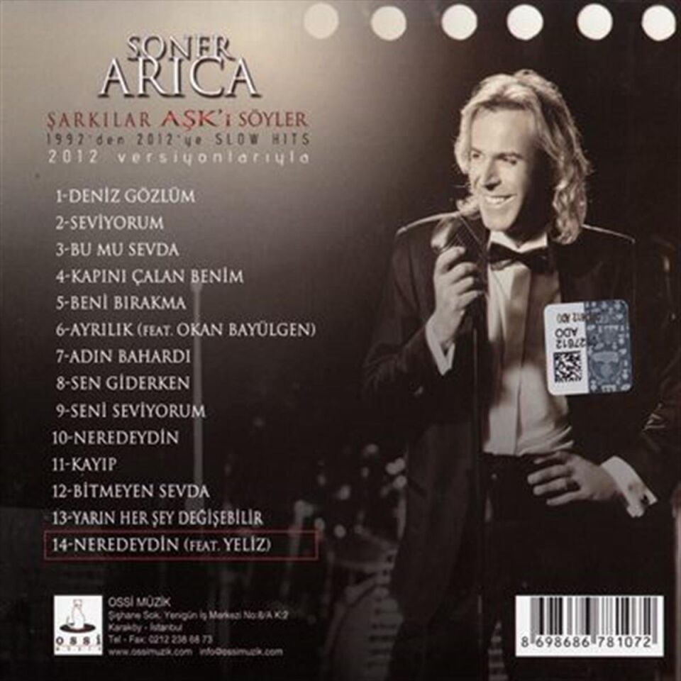Soner Arıca Şarkılar Aşk'ı Söyler - CD