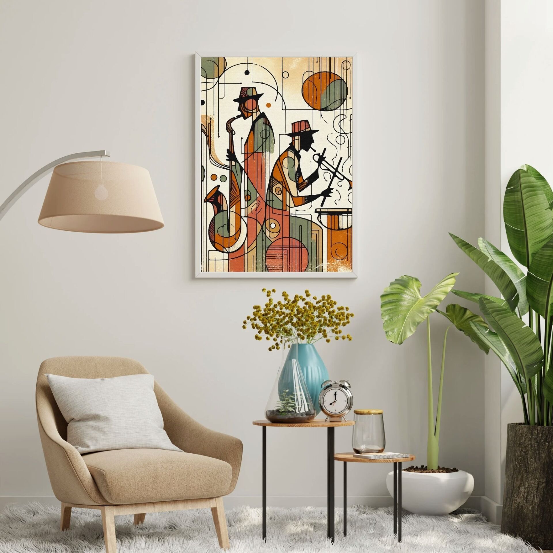 Cazın Geometrisi Kolleksiyonu Nostaljik Nefesler Beyaz - 40 x 50