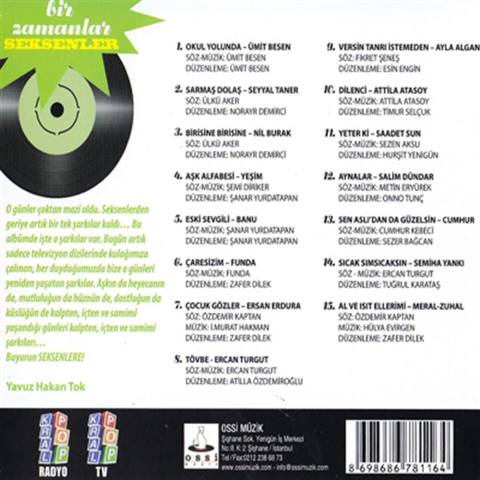 Bir Zamanlar Seksenler - CD