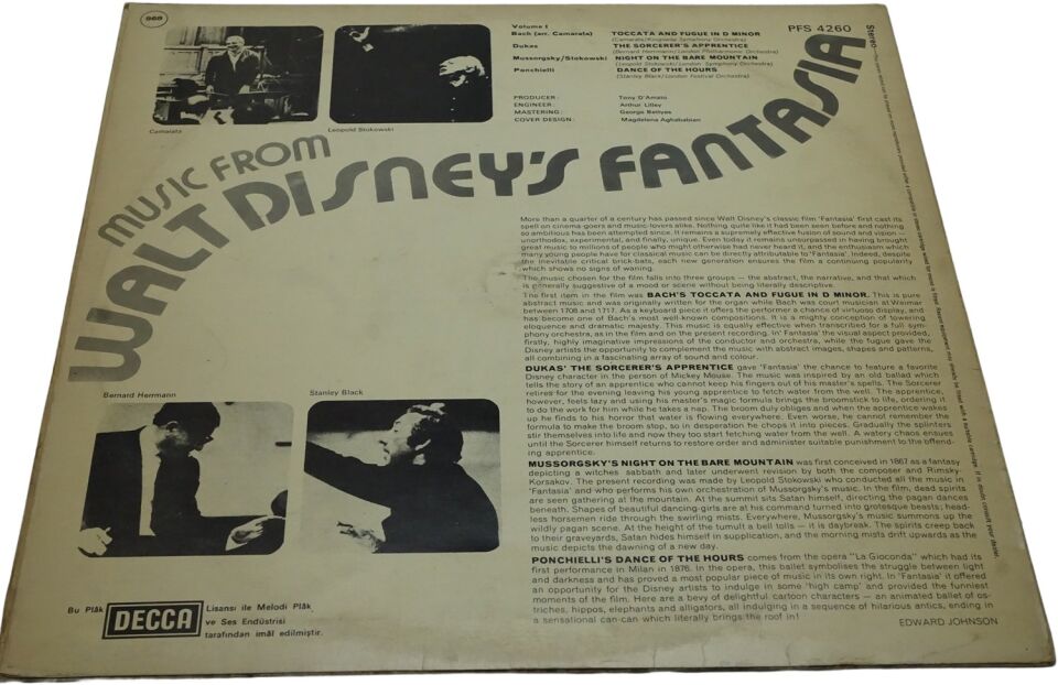 Stokowski Camarata Herrmann Black Music From Walt Disney's Fantasia - Plak