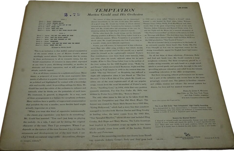 Morton Gould Temptation - Plak