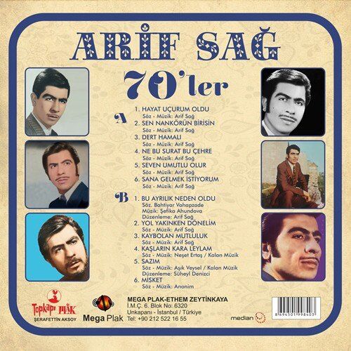 Arif Sağ 1970'ler Yeni Basım 33'lük Plaklar