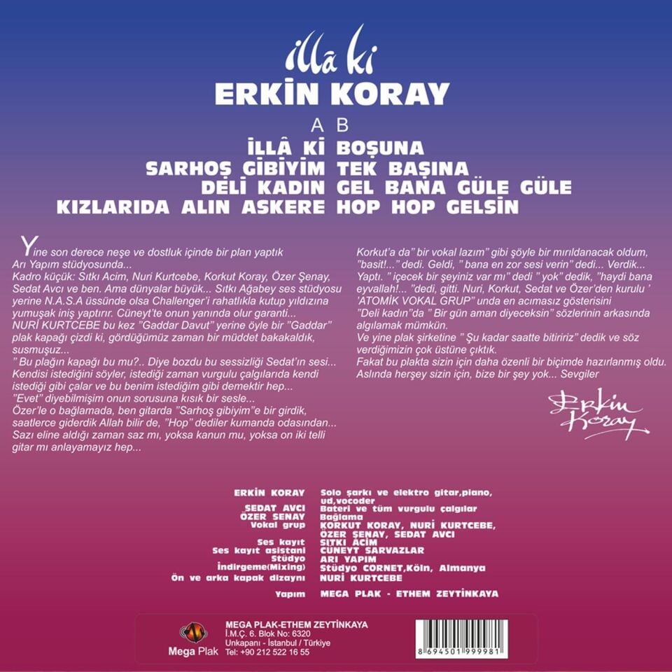 Erkin Koray İlla ki - (Sarı Renkli Plak)