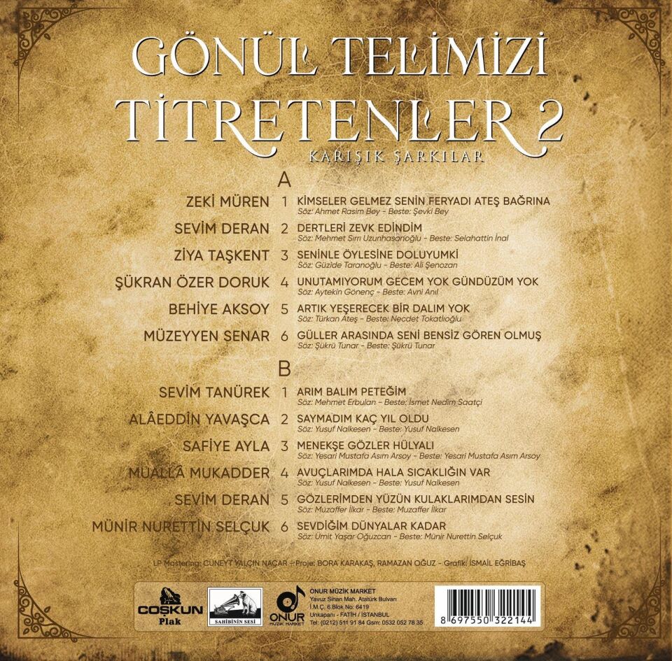 Gönül Telimizi Titretenler 2 Çeşitli Sanatçılar - Plak