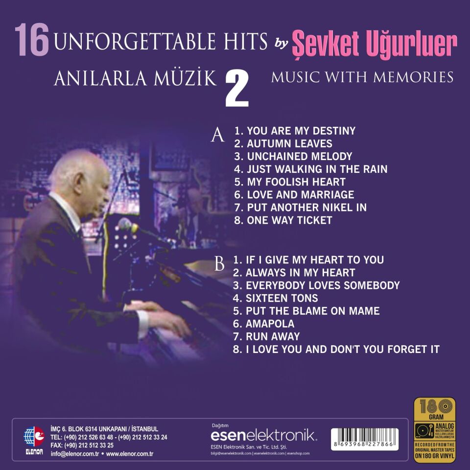 Şevket Uğurluer 16 Unforgettable Hits Anılarla Müzik Vol.2 - Plak