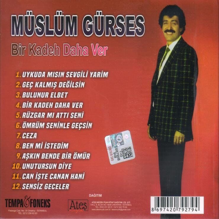 Müslüm Gürses Bir Kadeh Daha Ver - CD