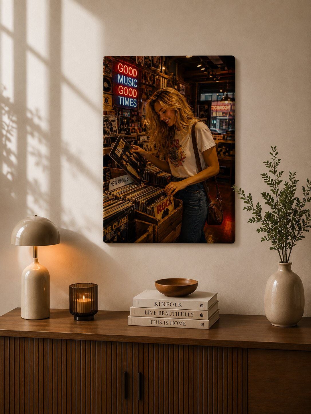 Plak Hikayeleri Kolleksiyonu Melodi Avcısı Metal Tablo