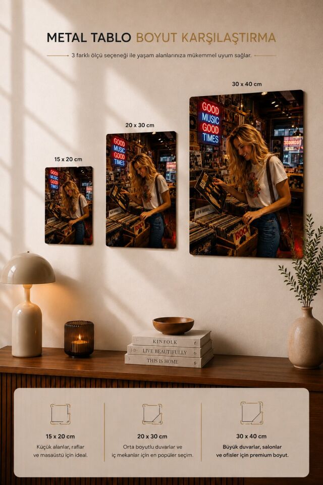 Plak Hikayeleri Kolleksiyonu Melodi Avcısı Metal Tablo 10 x 15